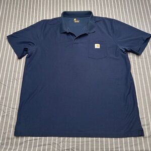 Carhartt Original Fit Men's Blue 3 Button Down Shirt Sleeve Shirt Size 2XLT